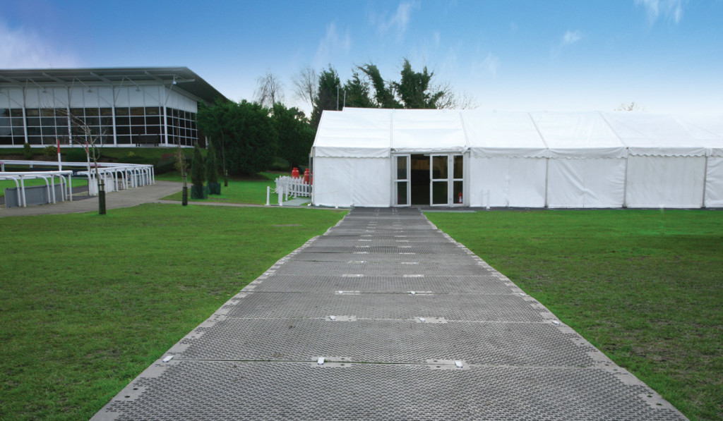Temporary Walkway in field leading to an event tent