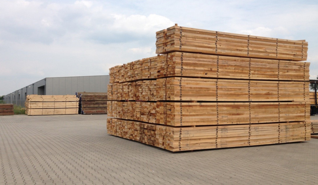 European Oak Hardwood Mats neatly stacked ready for use