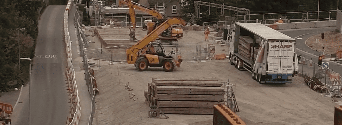 dabema wood bog mats on construction site