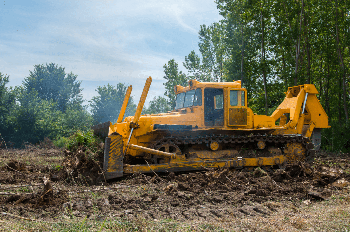 bulldozer in forest environment